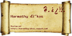 Harmathy Ákos névjegykártya